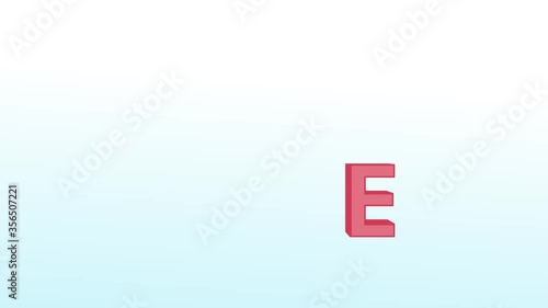 3D English alphabet. Bright colorful letters from a to z fly across the screen replacing each other. Letters grow, circle around, push among themselves. A pleasant educational video for children.