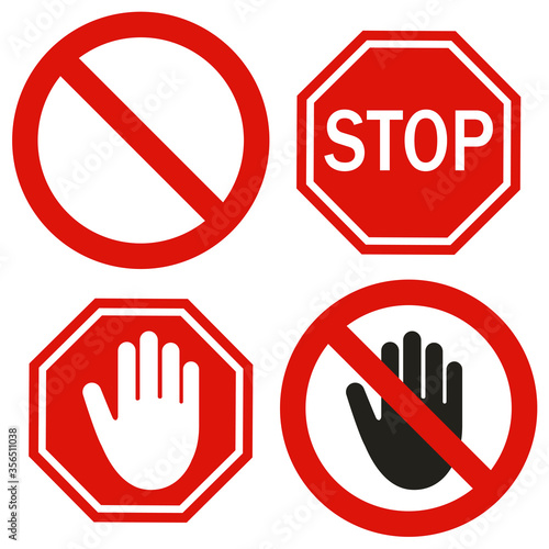Prohibition signs vna white background. Flat style on a white background. It is forbidden to enter a warning sign of danger. Attention is prohibited. Attention icons. Vector illustration. Free Download Prohibition signs vna white background. Flat style on a white background. It is forbidden to enter a warning sign of danger. Attention is prohibited. Attention icons. Vector illustration. - GFXLoad