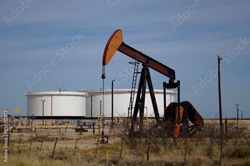 Pumping unit and tank batteries in the Permian Basin