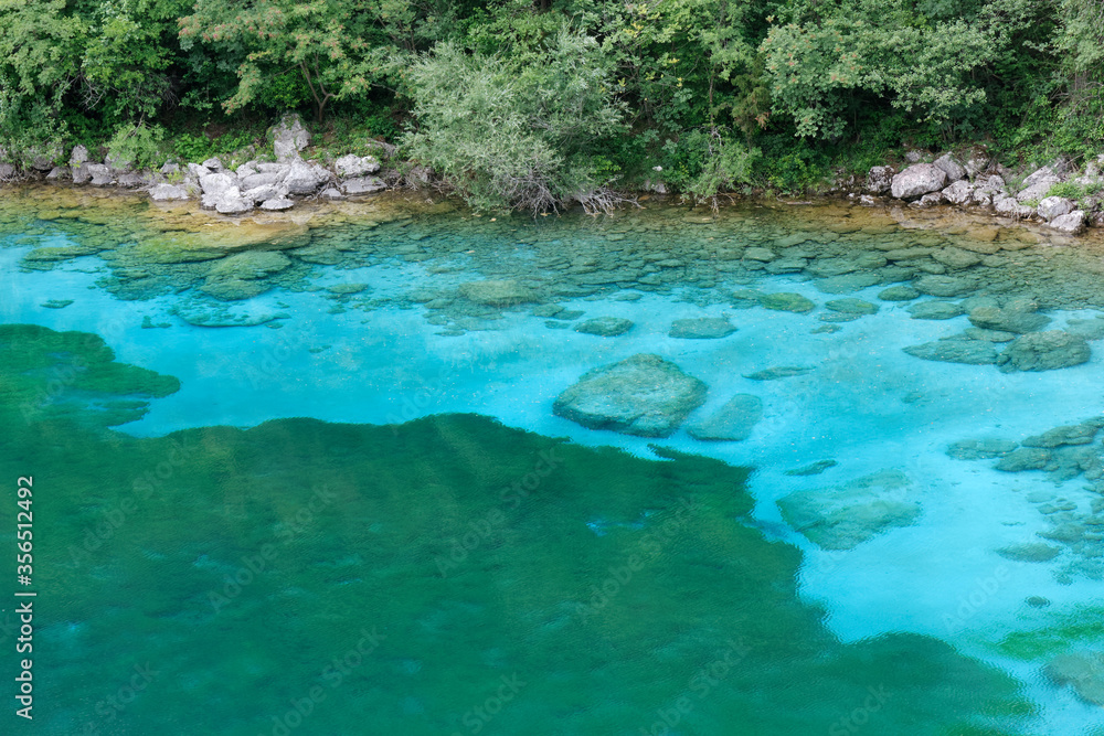 Turquoise Waters of Cornino Lake in Friuli Region, Italy