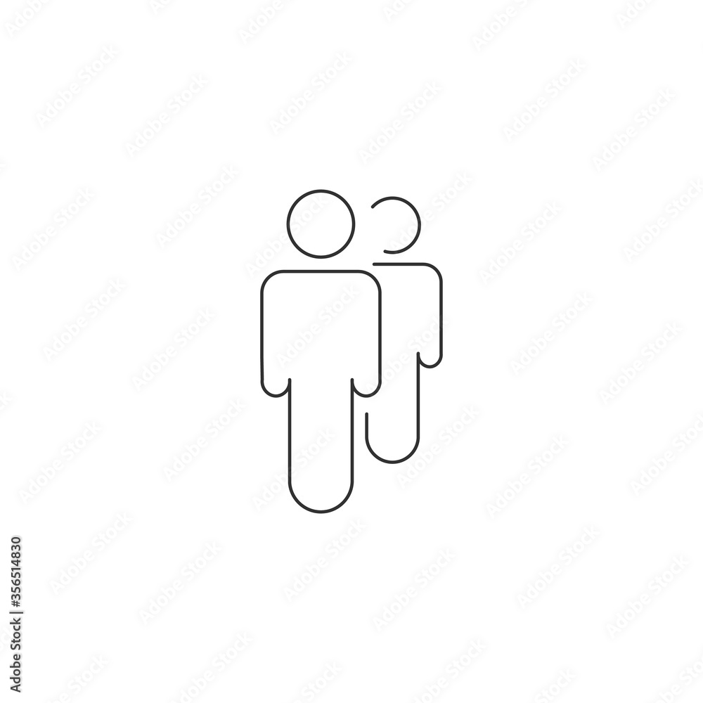Two people linear design. community team concept icon. Stock vector illustration isolated on white background. Two people linear design. community team concept icon. Stock vector illustration isolated on white background.