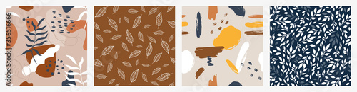 Seamless vector hand drawn pattern. Trendy boho texture