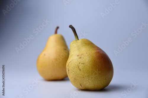 pears on a white plate