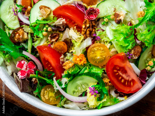 Salad of different types of lettuce photo