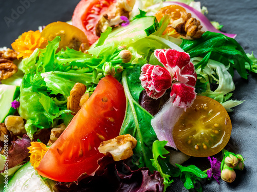 Salad of different types of lettuce photo