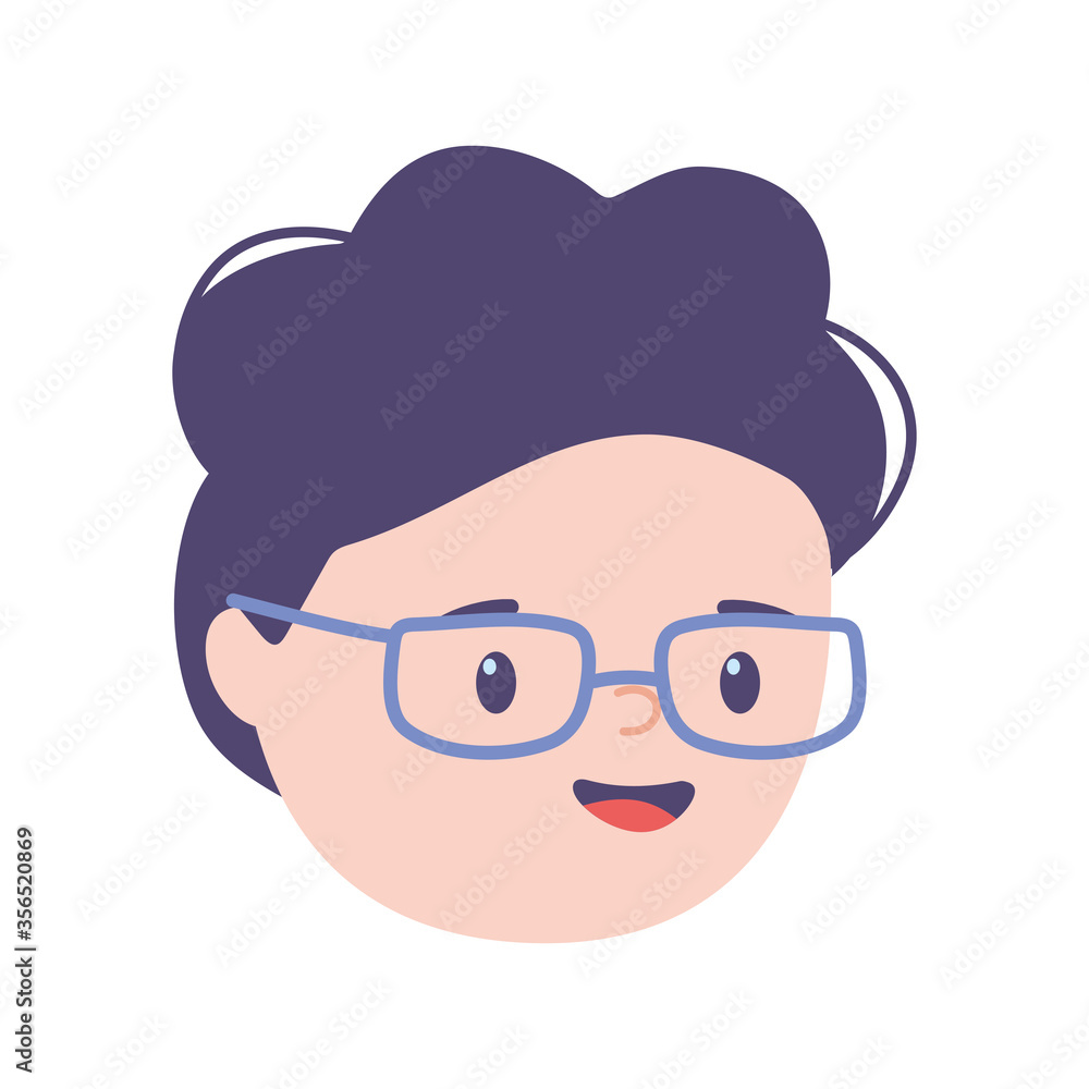 face young man male character isolated design icon face young man male character isolated design icon