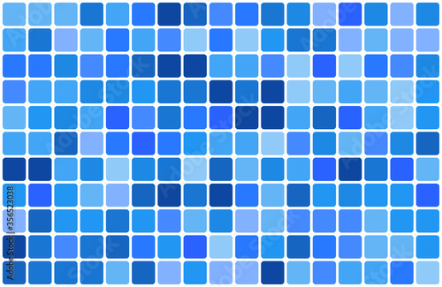 Random pattern of squares filled with blue colors with white rounded borders