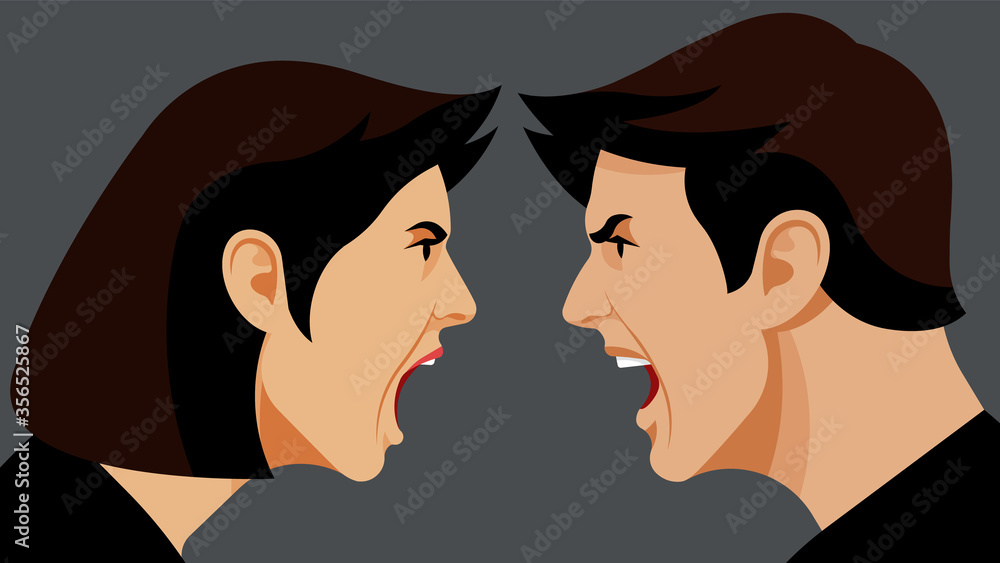 Yelling people. Close-up male face and female face. Spock, conflict, divorce, screaming. Family, relationships, scandal, conflict, nervous breakdown. Yelling people. Close-up male face and female face. Spock, conflict, divorce, screaming. Family, relationships, scandal, conflict, nervous breakdown.
