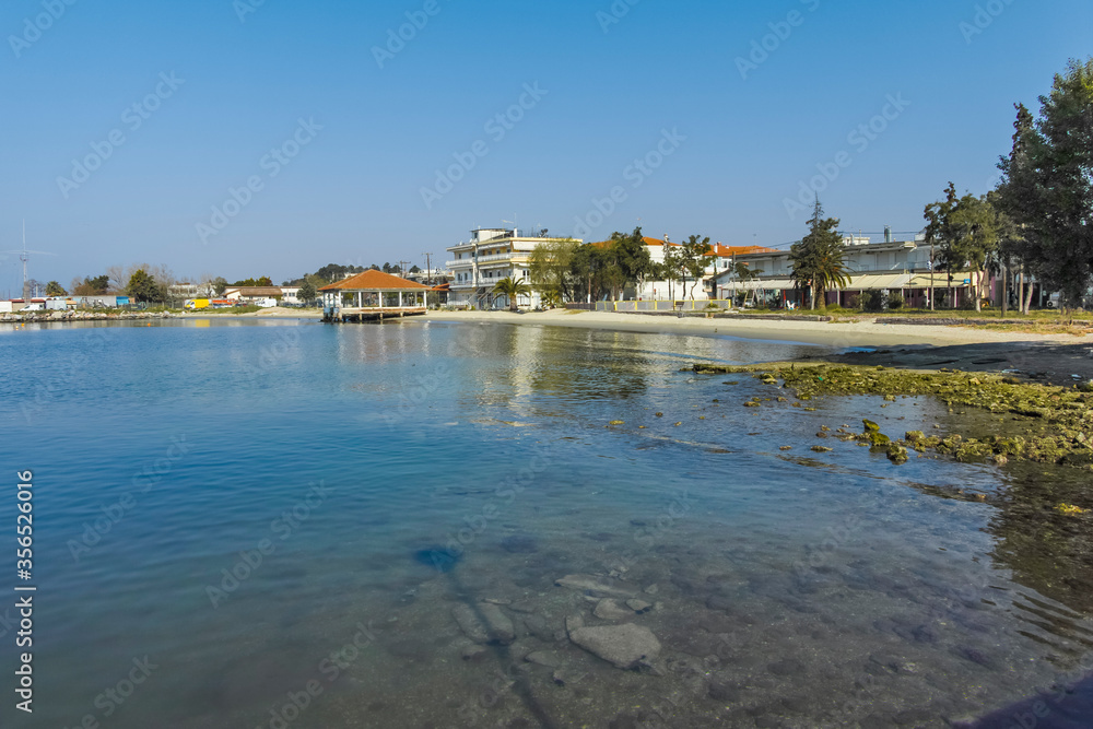 Coastal Street of town of Nea Moudania, Chalkidiki, Greece