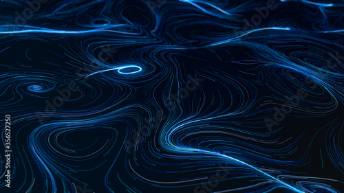 Abstract Concept on Web Network Data and Communication Particle Lines 