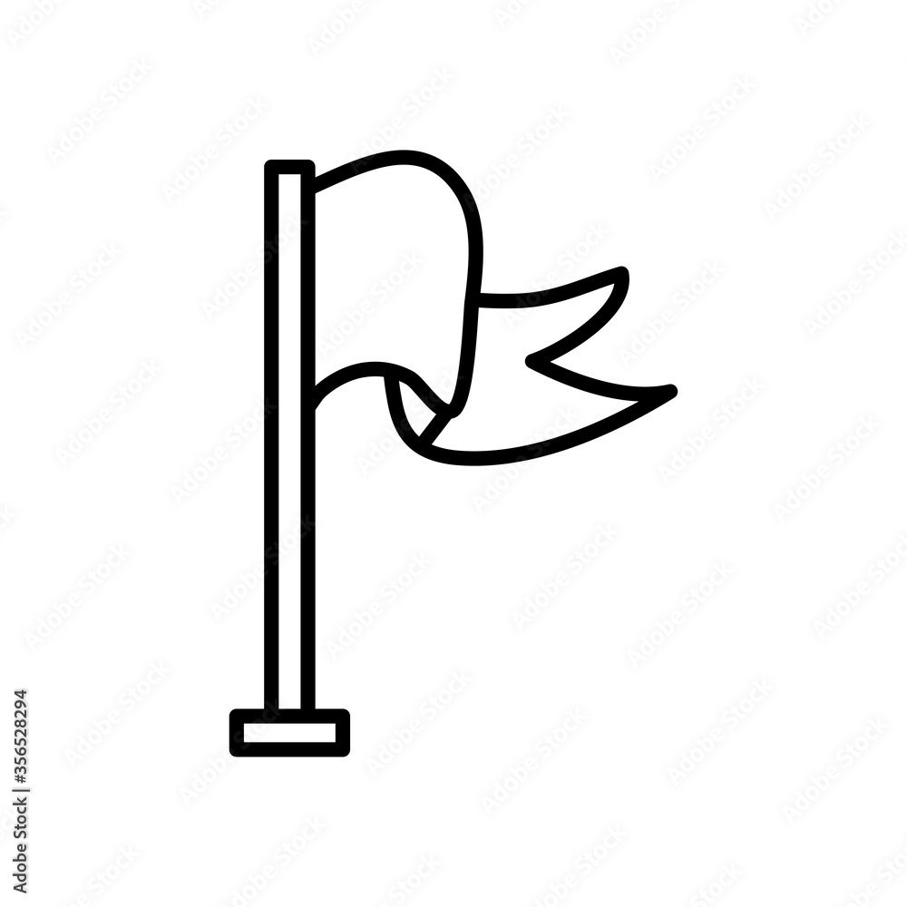 flag on pole icon, line style flag on pole icon, line style