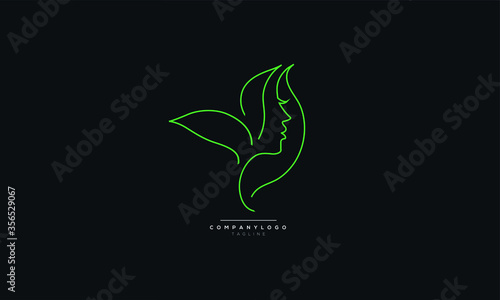 Woman's face in flower leaves. Abstract design concept for beauty salon, massage, cosmetic and spa. Vector female logo design template