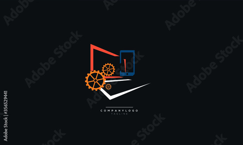 Computer, laptop and mobile repair business logo