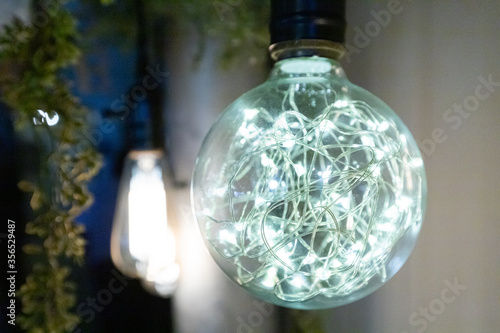 light bulb in the glass