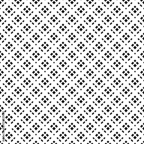 Seamless surface pattern with mini rhombuses, rectangles ornament. Black diamonds, quadrangles on white background. Grid motif. Grill wallpaper. Checkered ethnic image. Digital paper for print. Vector