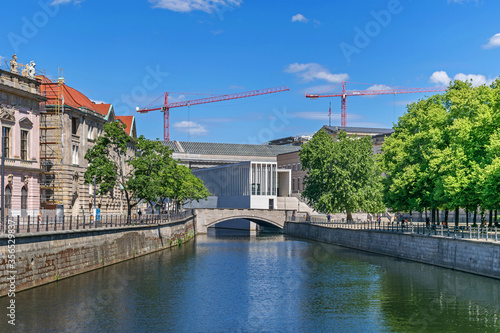 Spree canal and Museum Island with the James Simon Galerie in Berlin, Germany photo