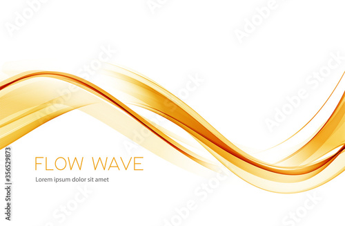 Gold color abstract transparent wave design element