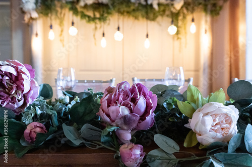 pink roses on a table