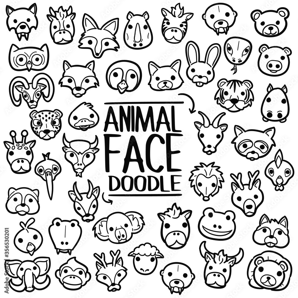 Animals Set Doodle Icons Hand Made Vector Art Animals Set Doodle Icons Hand Made Vector Art