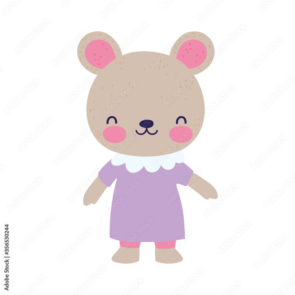 baby shower, cute female bear with dress cartoon, announce newborn welcome isolated design icon baby shower, cute female bear with dress cartoon, announce newborn welcome isolated design icon