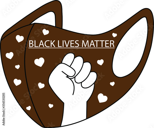 black lives matter mask with hearts