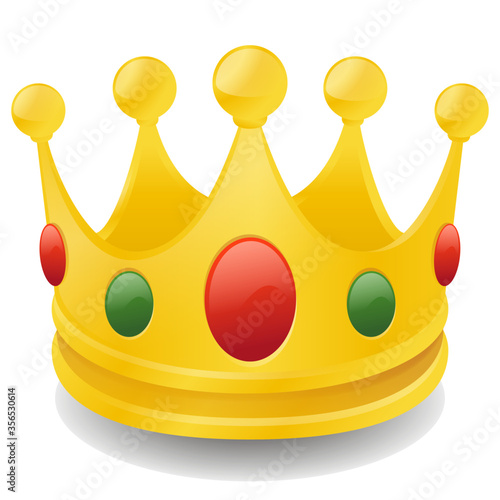 Crown Emoji Icon Object Symbol Gradient Vector Art Design Cartoon Isolated Background