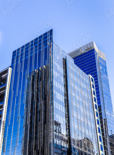 City of São Paulo, State of São Paulo. Brazil - July 2018. Mirrored facades of buildings on Avenida Paulista.