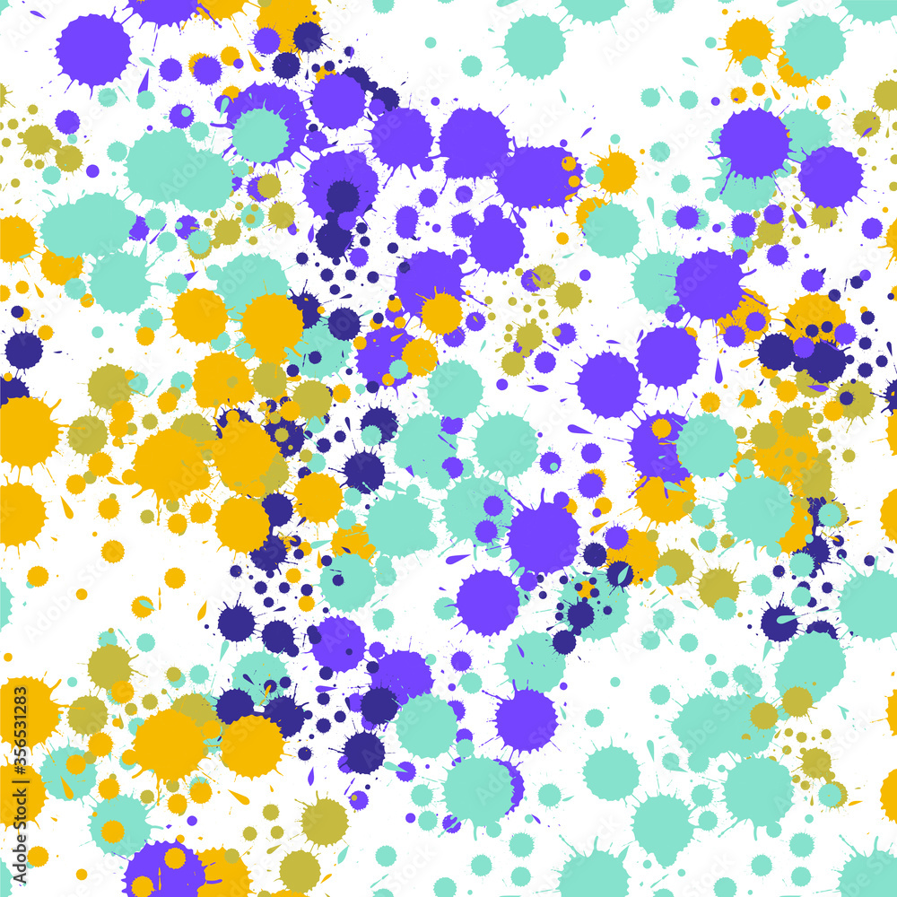 Abstract multicolored ink spots, bright seamless pattern. Designer covers, packaging, fabric.
Abstract multicolored ink spots, bright seamless pattern. Designer covers, packaging, fabric.