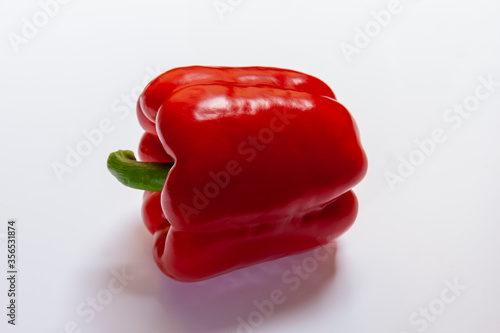 red bell pepper on white background