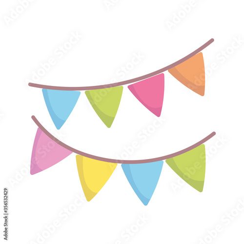 party decoration pennants celebration isolated design icon