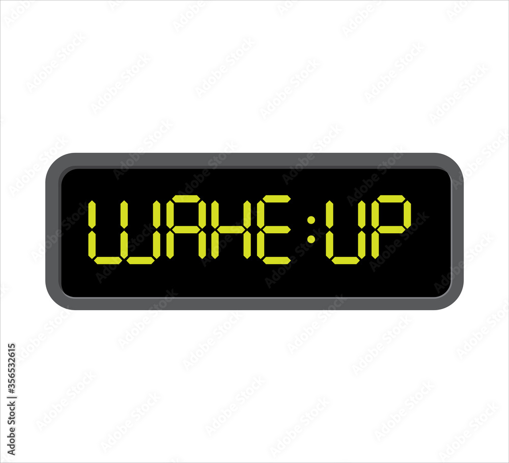 square digital clock showing text wake up vector icon editable design square digital clock showing text wake up vector icon editable design