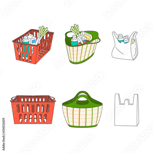Reusable shopping bag, Shopping basket, Plastic bag
