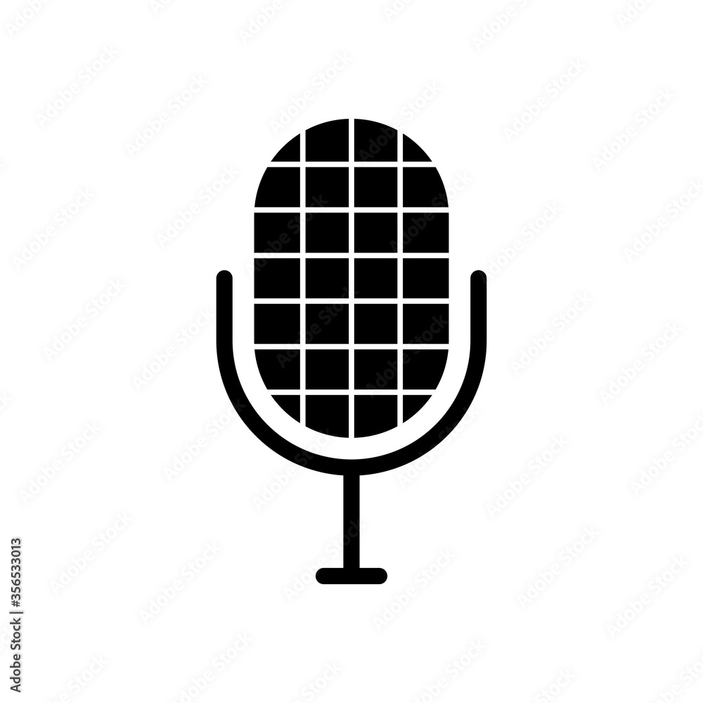 Microphone - black vector icon isolated on white Microphone - black vector icon isolated on white