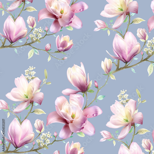 Hand painted magnolia  suitable for cards  fabrics  backgrounds