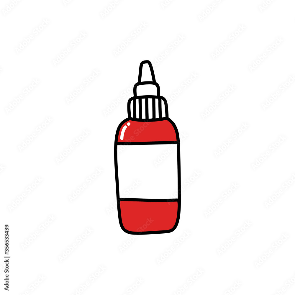 tattoo ink bottle doodle icon, vector illustration tattoo ink bottle doodle icon, vector illustration
