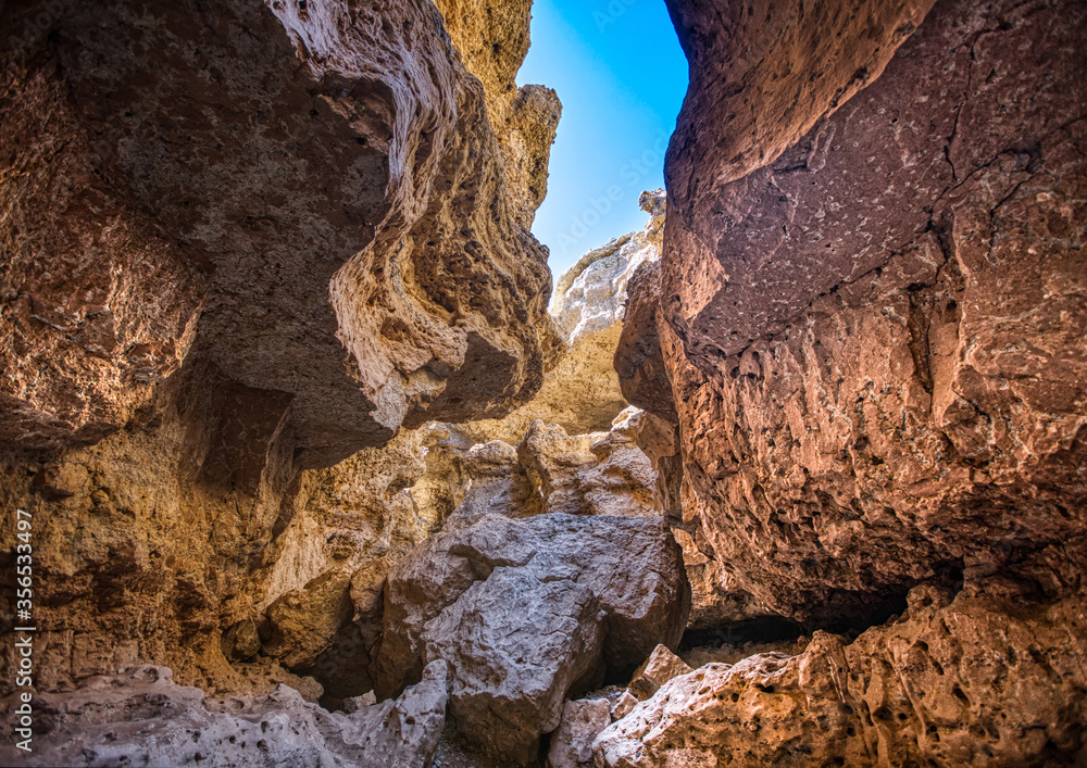 Landscape in the Sesriem Canyon in the Namib-Naukluft National Park in Namibia