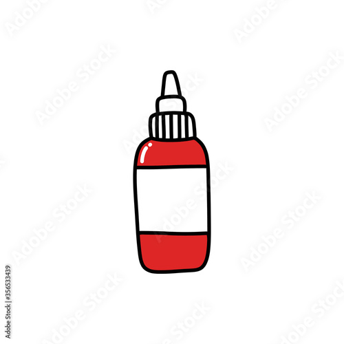 tattoo ink bottle doodle icon, vector illustration