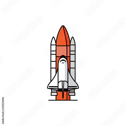 Fototapeta Naklejka Na Ścianę i Meble -  Rocket icon. Logo vector illustration.