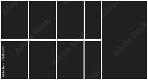 Collage template for nine photos