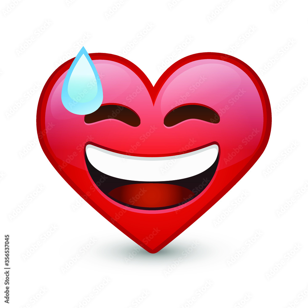 Sweat Heart Expression Emoji Smiley Face Vector Design Art Sweat Heart Expression Emoji Smiley Face Vector Design Art