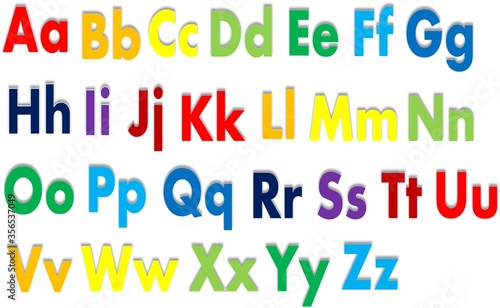 Colored English alphabet illustration