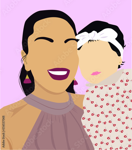 mom and baby girl portrait
