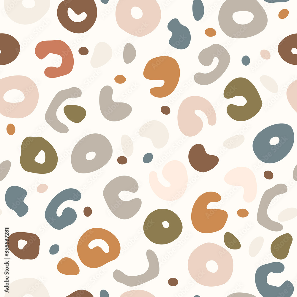 Seamless background gender neutral baby dotted pattern. Simple whimsical  minimal earthy 2 tone color. Kids nursery wallpaper or boho spotted fashion  all over print. Stock Vector | Adobe Stock