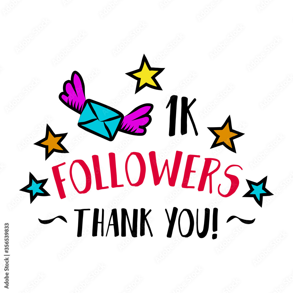 Obraz premium 1k followers! Thank you. Blog badge