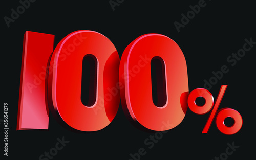 red Sale 100%, red Percent Off Discount Sign, Sale Promo, Special Offer 100% Off Discount Tag,