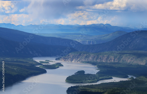 View of Yukon River from Dawson City Yukon Canada