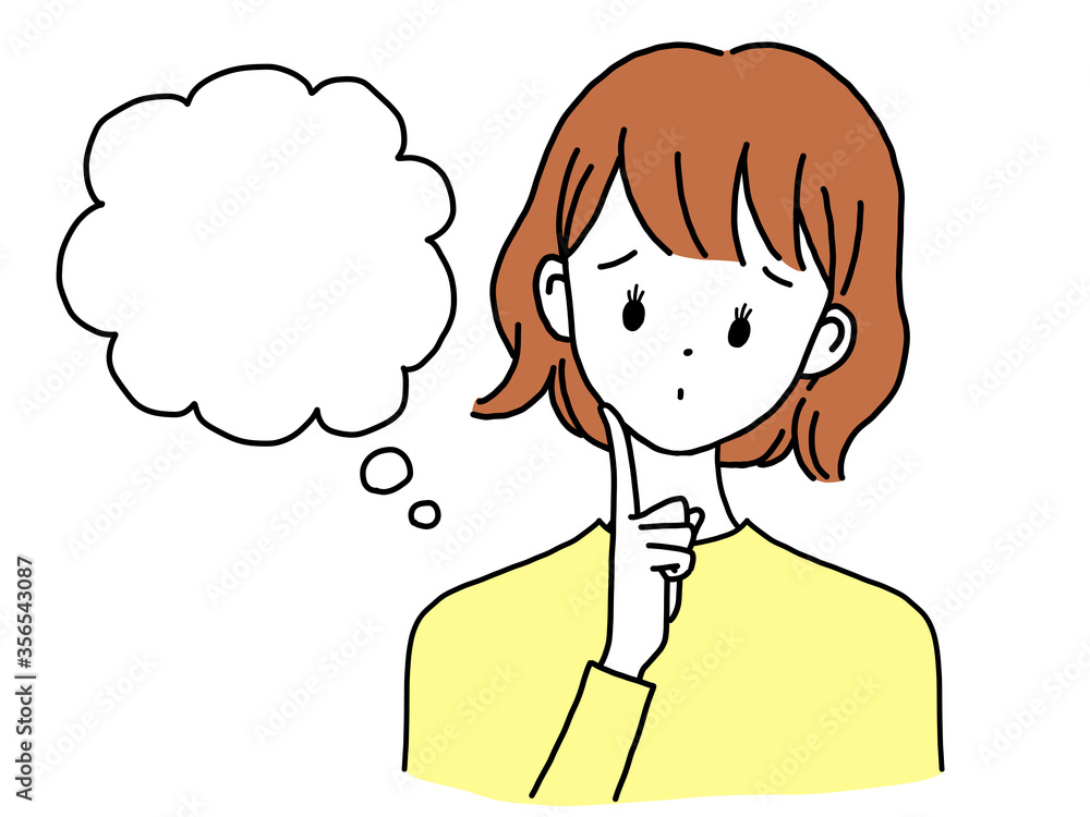 若い 女性 吹き出し 不安 若い 女性 吹き出し 不安