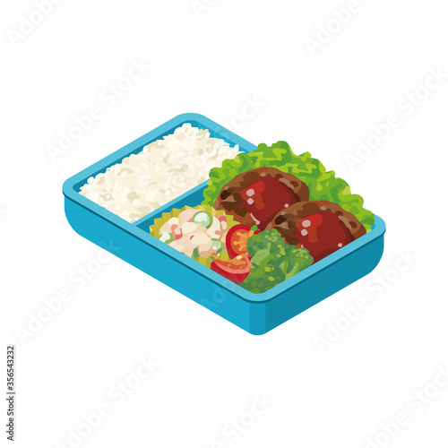 手作りのお弁当　水色
