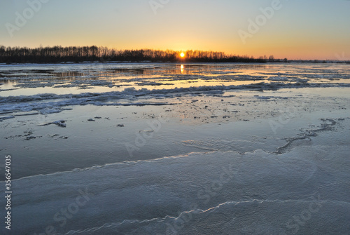 Evening on the Irtysh River, Omsk region, Siberia, Russia