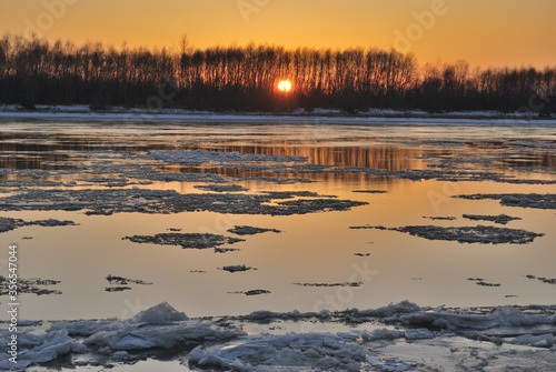 Evening on the Irtysh River  Omsk region  Siberia  Russia